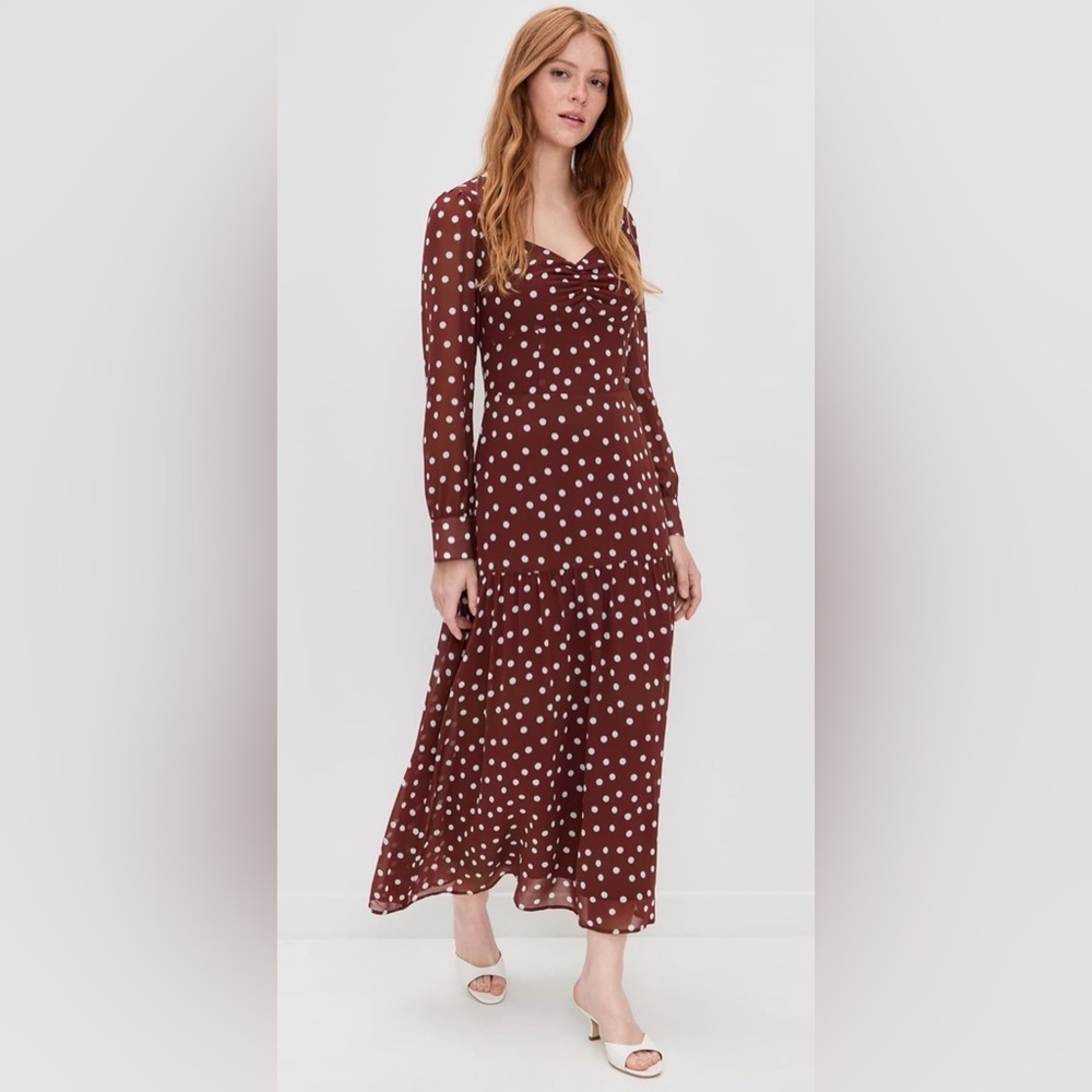 Chic Long Sleeve Polka Dot Dress